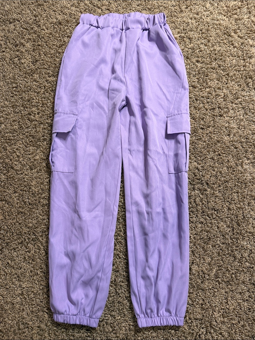 SHEIN Lilac Cargo Joggers for Kids - Elastic Waist